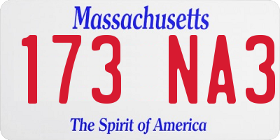 MA license plate 173NA3
