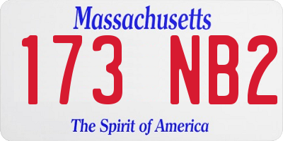 MA license plate 173NB2
