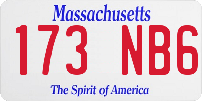 MA license plate 173NB6