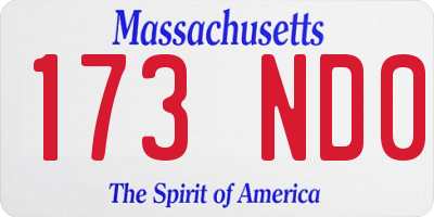 MA license plate 173ND0