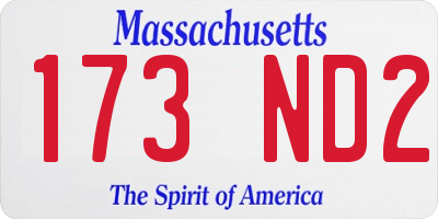 MA license plate 173ND2
