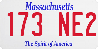 MA license plate 173NE2