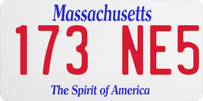 MA license plate 173NE5