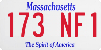 MA license plate 173NF1