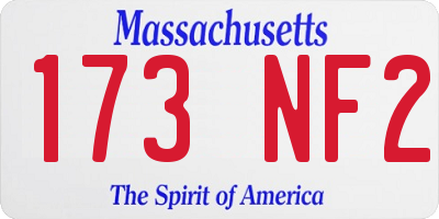 MA license plate 173NF2