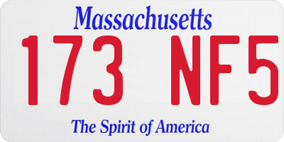 MA license plate 173NF5