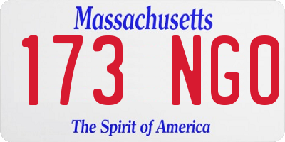 MA license plate 173NG0
