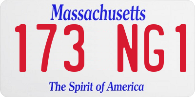 MA license plate 173NG1