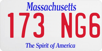 MA license plate 173NG6