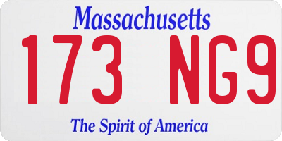 MA license plate 173NG9