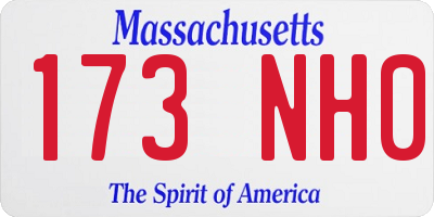 MA license plate 173NH0