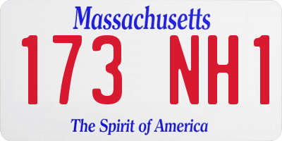 MA license plate 173NH1
