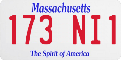MA license plate 173NI1