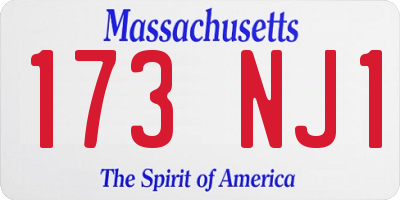 MA license plate 173NJ1