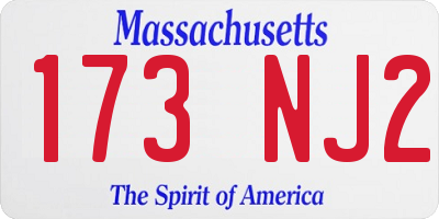 MA license plate 173NJ2