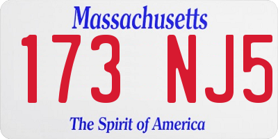 MA license plate 173NJ5