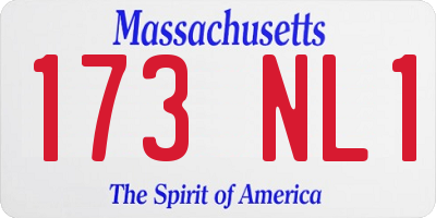 MA license plate 173NL1