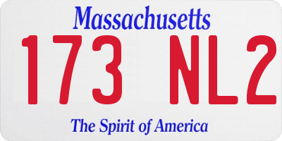 MA license plate 173NL2