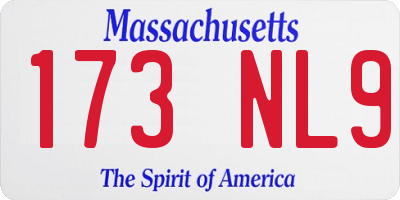 MA license plate 173NL9