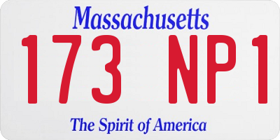 MA license plate 173NP1