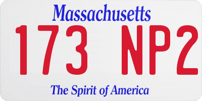 MA license plate 173NP2