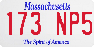 MA license plate 173NP5