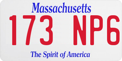 MA license plate 173NP6