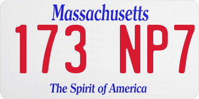 MA license plate 173NP7