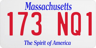 MA license plate 173NQ1