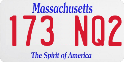 MA license plate 173NQ2