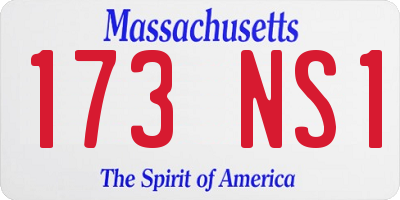 MA license plate 173NS1
