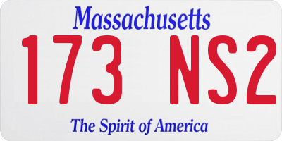 MA license plate 173NS2