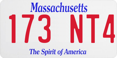 MA license plate 173NT4