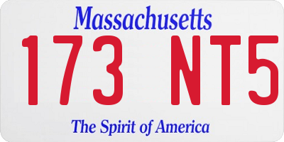 MA license plate 173NT5