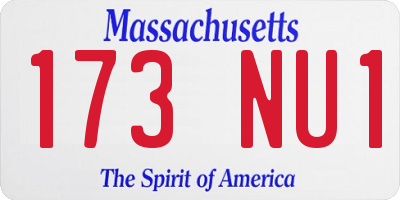 MA license plate 173NU1