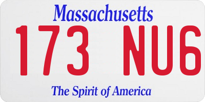 MA license plate 173NU6