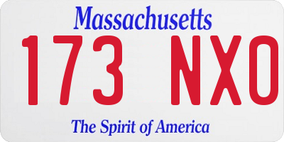 MA license plate 173NX0