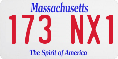 MA license plate 173NX1