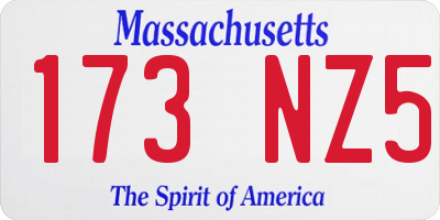 MA license plate 173NZ5