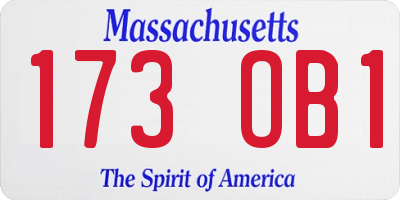 MA license plate 173OB1
