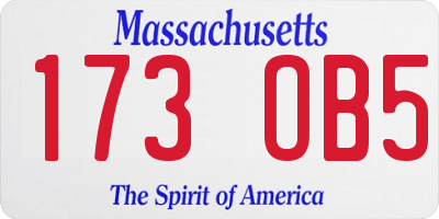 MA license plate 173OB5