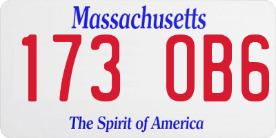 MA license plate 173OB6