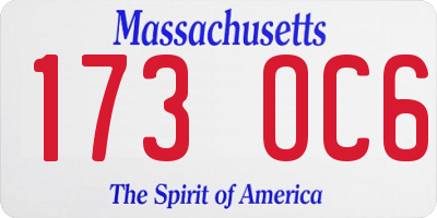 MA license plate 173OC6