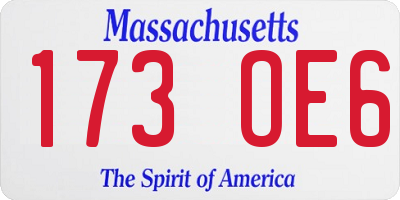 MA license plate 173OE6