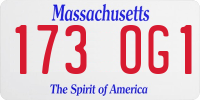 MA license plate 173OG1