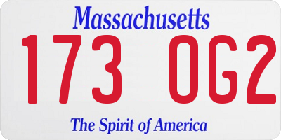 MA license plate 173OG2