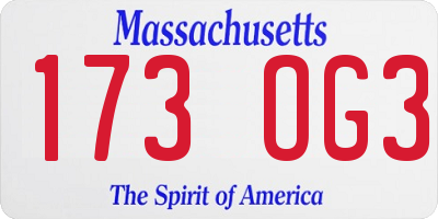 MA license plate 173OG3