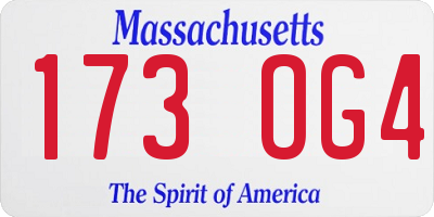 MA license plate 173OG4