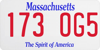 MA license plate 173OG5