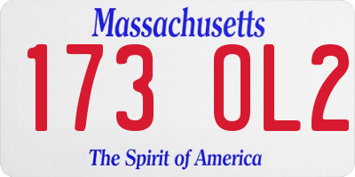 MA license plate 173OL2